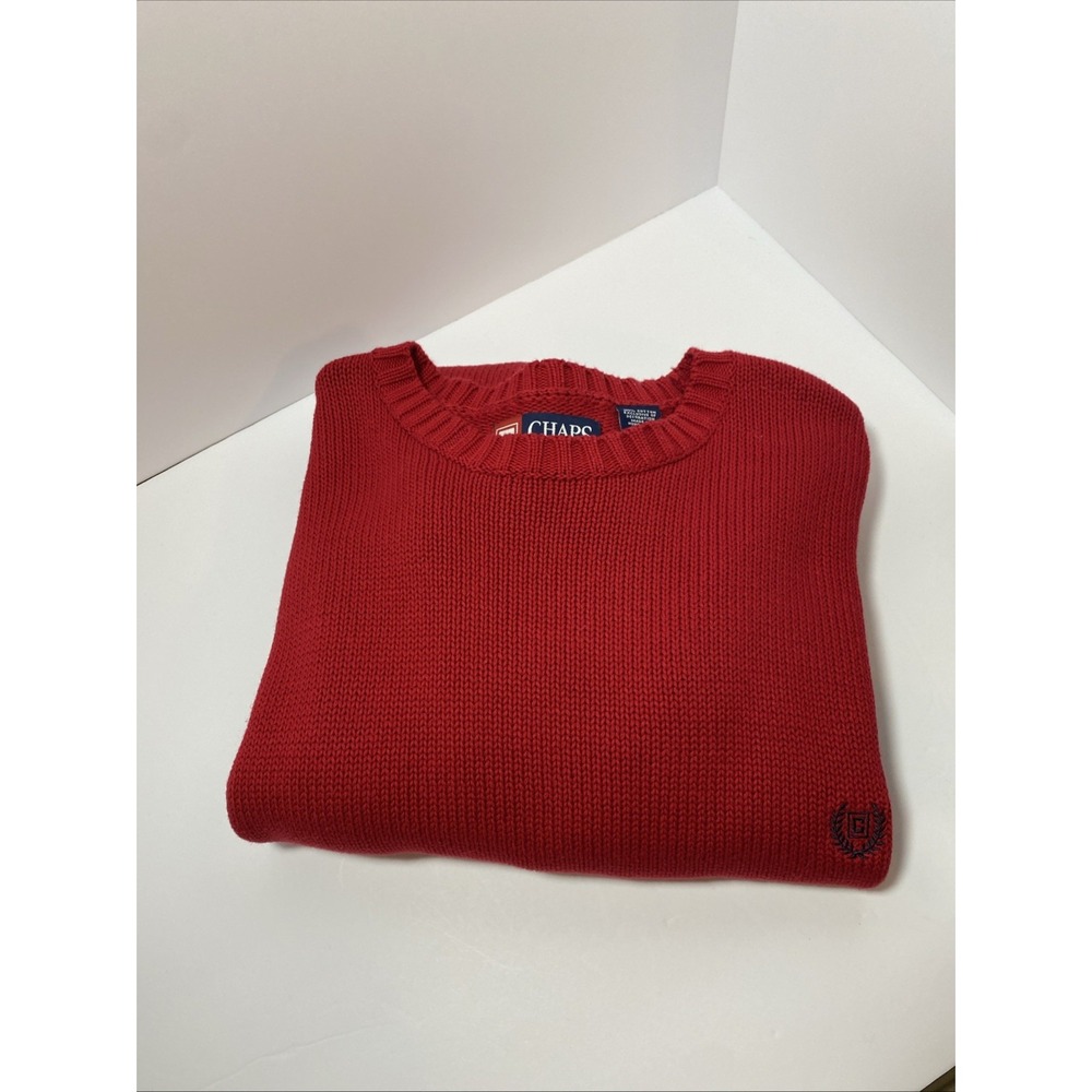 Chaps Ralph Lauren Men's Classic Round Neck‎ Pullover Sweater Red Size 2XL C1